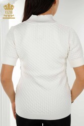 14GG Corespun Produced Knitwear Stand Up Collar Ropa de mujer Fabricante - 30119 | Textiles reales - Thumbnail