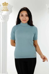 14GG Corespun Produced Knitwear Stand Up Collar Women's Clothing Manufacturer - 30119 | Real Textile - Thumbnail