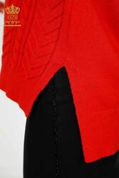 14GG Prodotto Maglione di maglieria in viscosa Elite con ricamo in pietra Produttore di abbigliamento femminile - 30097 | Tessuto reale - Thumbnail