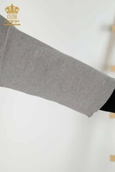 14GG Prodotto in viscosa Elite Maglieria Cardigan Tasca dettagliata Produttore di abbigliamento femminile - 30047 | Tessuto reale - Thumbnail