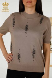 14GG Prodotto in viscosa Elite Maglieria Collare in piedi Produttore di abbigliamento femminile - 16929 | Tessuto reale - Thumbnail