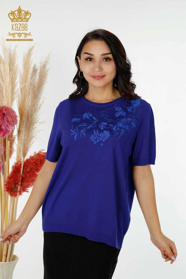 Reel Tekstil - 14GG Prodotto in viscosa Elite Maglieria Pietra ricamata Produttore di abbigliamento femminile - 16849 | Tessuto reale