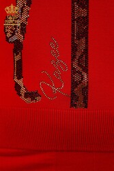 14GG Produced Tracksuit Suit - Leopard Pattern - Stone Embroidered - Women's Clothing - 16521 | Real Textile - Thumbnail