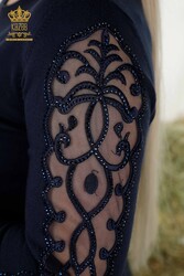 14GG Produced Tracksuit Suit - Tulle Detail - Stone Embroidered - Women's Clothing - 16562 | Real Textile - Thumbnail