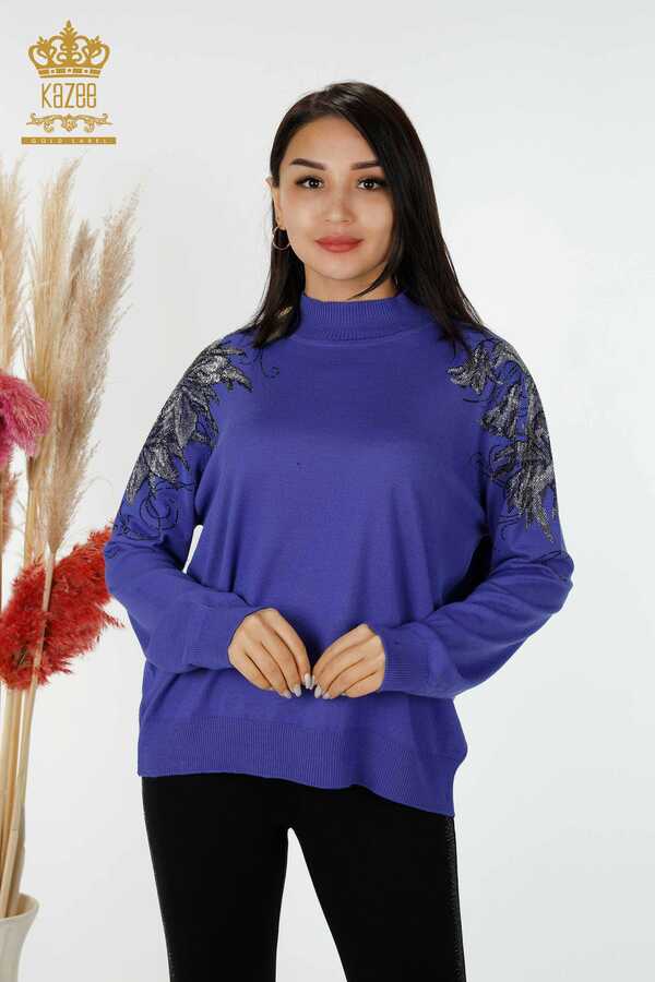 Reel Tekstil - Made of Angora Yarn Knitwear - Stand Collar - Women's Clothing Manufacturer - 16597 | Real Textile