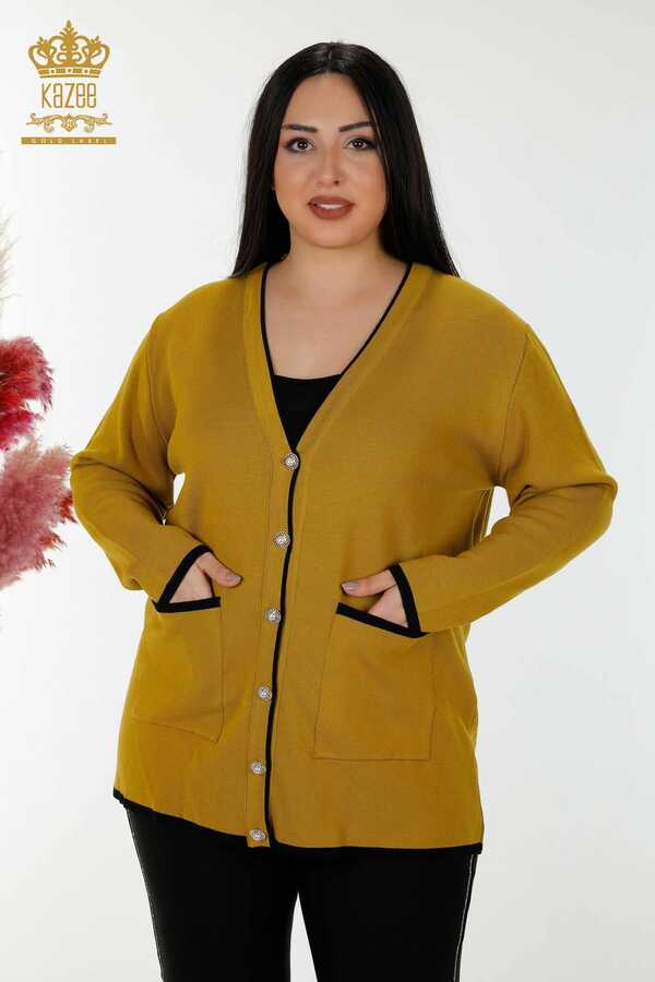 Reel Tekstil - 14GG Produced Viscose Elite Knitwear Cardigan With Pearl Button Women's Clothing Manufacturer - 30148 | Real Textile