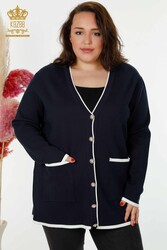 14GG Produced Viscose Elite Knitwear Cardigan With Pearl Button Women's Clothing Manufacturer - 30148 | Real Textile - Thumbnail