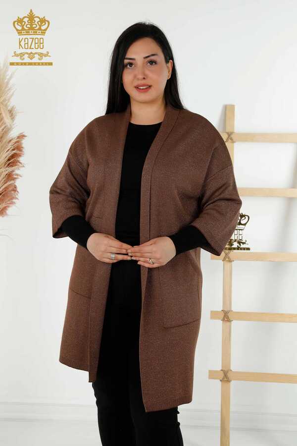 Reel Tekstil - 14GG Produced Viscose Elite Knitwear Cardigan Pocket Detailed Women's Clothing Manufacturer - 30047 | Real Textile