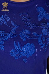 14GG Produced Viscose Elite Knitwear Stone Embroidered Women's Clothing Manufacturer - 16849 | Real Textile - Thumbnail