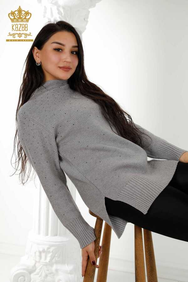 Reel Tekstil - 14GG Produced Viscose Elite Strickwaren - Kristall Steinbestickt - Damenbekleidung - 16901 | Echtes Textil