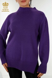 14GG Produced Viscose Elite Strickwaren - Kristall Steinbestickt - Damenbekleidung - 16901 | Echtes Textil - Thumbnail