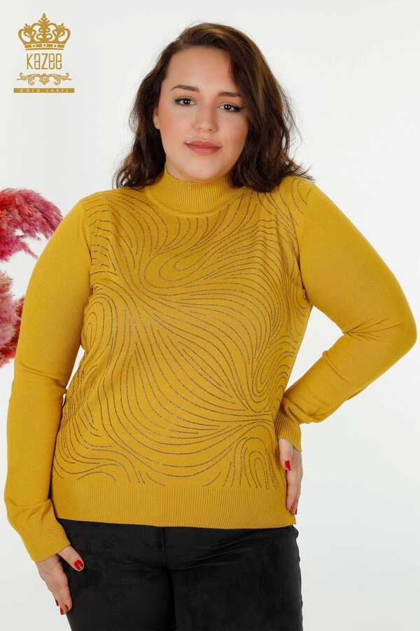 Reel Tekstil - 14GG Produit Viscose Elite Knitwear Stone Brodé Fabricant de vêtements pour femmes - 30018 | Vrai textile