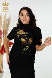 14GG Produced Viscose Elite Knitwear Bordado floral Ropa de mujer Fabricante - 16811 | Textiles reales - Thumbnail