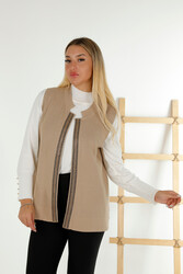 14GG Produzierte Viskose Elite Strickwaren-Strickjacke mit Steinstickerei Hersteller von Damenbekleidung - 30606 | Echtes Textil - Thumbnail