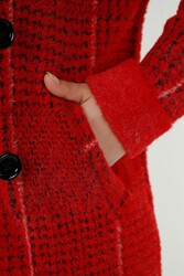 Abrigo de viscosa de lana producida 7GG con detalle de botones Fabricante de ropa para mujer - 19062 | Textil real - Thumbnail