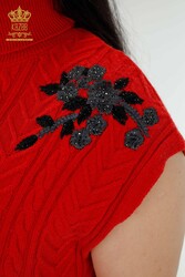 7GG produziert Corespun-Strickpullover, Blumenmuster, Steinstickerei, Hersteller von Damenbekleidung – 30179 | Echtes Textil - Thumbnail