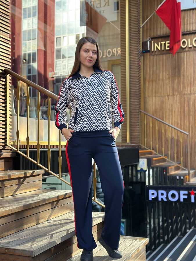 Adenna 1005 Toptan Kadın Eşofman Takım Cepli Lacivert