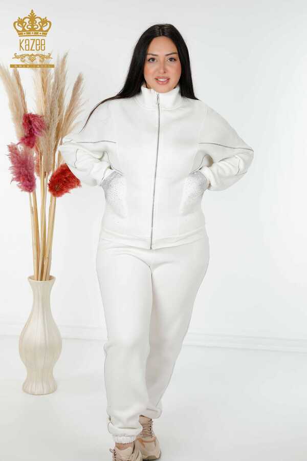 Reel Tekstil - Спортивный костюм с аквалангом и двумя пряжами Производитель женской одежды на молнии - 17470 | Настоящий текстиль