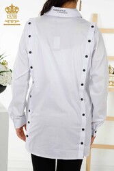 Hemdknopf-Detaillierter Damenbekleidungshersteller mit Baumwoll-Lycra-Stoff - 20328 | Echtes Textil - Thumbnail