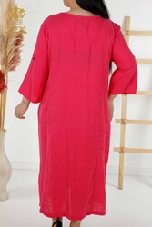 Kleid aus Baumwoll-Lycra-Stoff, zwei Taschen, Damenbekleidung – 20400 | Echtes Textil - Thumbnail