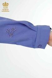 Hemden aus Baumwoll-Lycra-Stoff mit Blumenstickerei Hersteller von Damenbekleidung - 20350 | Echtes Textil - Thumbnail
