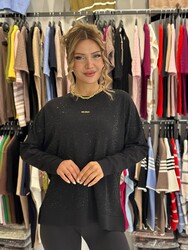 BLS 2696 Wholesale Women's Blouse with Stone Embellishments - Thumbnail