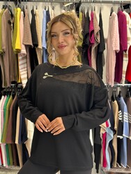 BLS 2701 Wholesale Women's Blouse with Lace Details - Thumbnail