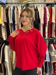 BLS 2707 Wholesale Women's Blouse Stone Crystal Embellishments - Thumbnail