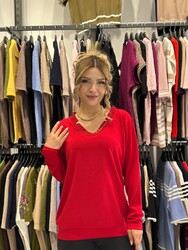 BLS 2708 Toptan Kadın Bluz Yaka Detaylı - Thumbnail