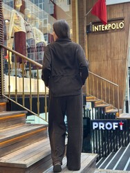 BLS 2793 Wholesale Women's Zippered Tracksuit Set – Dark Brown - 5