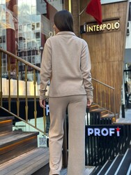 BLS 2794 Wholesale Women's Tracksuit Set Long Sleeve Beige - 5