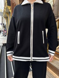 BLS 2796 Wholesale Women's Black Zippered Tracksuit Set - 3