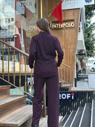 BLS 2798 Toptan Kadın Eşofman Takım Fermuarlı Bordo - 5