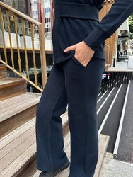 BLS 2798 Wholesale Women's Navy Blue Zippered Tracksuit Set - 4