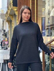 BLS 2804 Toptan Kadın Eşofman Takım Basic Siyah - 2