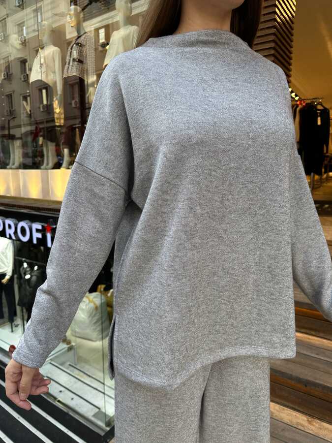BLS 2804 Wholesale Women's Tracksuit Set Basic Grey - 3