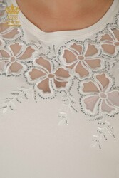 Realizzato con Tessuto in Viscosa Blusa - Manica Corta - Abbigliamento Donna - 79049 | Tessuto reale - Thumbnail