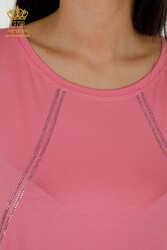 Blusa In Tessuto Viscosa Manica Corta Abbigliamento Donna - 79295 | Tessuto reale - Thumbnail
