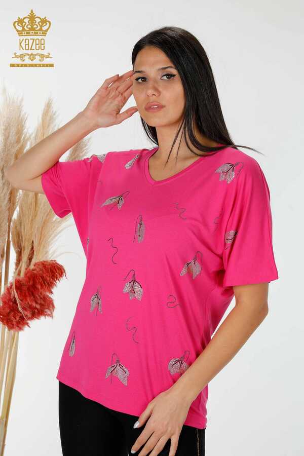 Reel Tekstil - Producida en Tela Viscosa Blusa - Escote en V - Ropa de Mujer - 78934 | Textiles reales