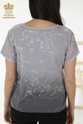 Producida con Tela Viscosa Blusa - Cuello Redondo - Ropa de Mujer - 79165 | Textiles reales - Thumbnail