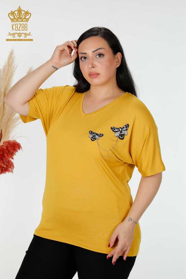 Reel Tekstil - en Tela Viscosa Blusa - Escote en V - Ropa de Mujer - 78933 | Textiles reales