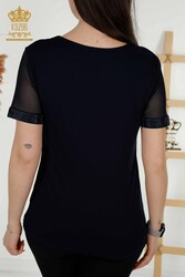 Blusa Prodotta con Tessuto in Viscosa Colletto Ciclismo Abbigliamento Donna - 79106 | Tessuto reale - Thumbnail