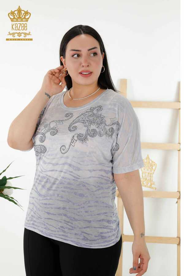 Reel Tekstil - Blusa Prodotta con Tessuto in Viscosa Colletto Ciclismo Abbigliamento Donna - 79125 | Tessuto reale