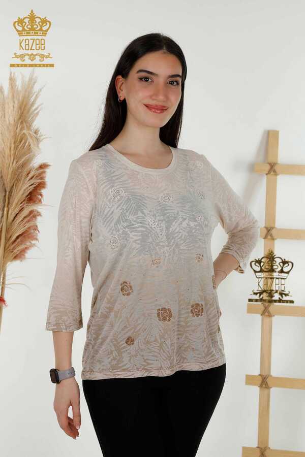 Reel Tekstil - Blusa Prodotta con Tessuto in Viscosa Colletto Ciclismo Abbigliamento Donna - 79131 | Tessuto reale