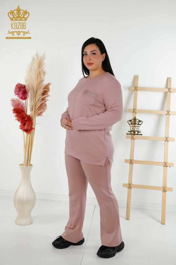 Reel Tekstil - Scuba and Two Yarn Tracksuit Suit Pocket Stone Bordado Ropa de mujer Fabricante - 20398 | Textiles reales