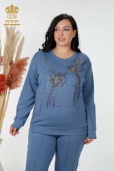 Buceo y traje de chándal de dos hilos Patrón de pájaro Fabricante de ropa de mujer - 17488 | Textiles reales - Thumbnail