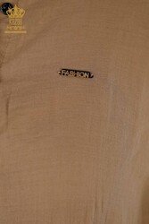 Abito in tessuto Lycra di cotone Bottoni dettagliati Abbigliamento donna - 20405 | Tessuto reale - Thumbnail