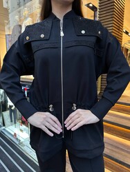 Ensemble de survêtement pour femme BLS 2705 en gros - Noir orné de pierres - 3