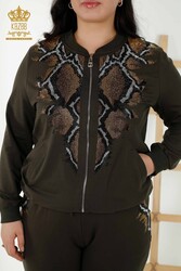 ساخته شده از غواصی و دو نخ - لباس ورزشی - پلنگی - سنگ دوزی - جیب - تولیدی پوشاک زنانه - 17530 | نساجی واقعی - Thumbnail