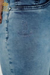 Capri Trousers Belt Detail Produced with Lycra Knitted Fabric Women's Clothing Manufacturer - 3504 | Real Textile - Thumbnail